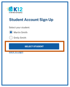 Screenshot to a sign up to your account message