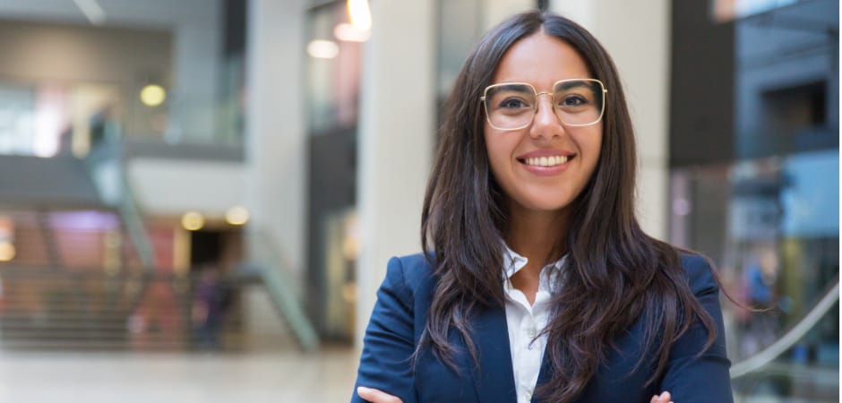 Student wearing glasses